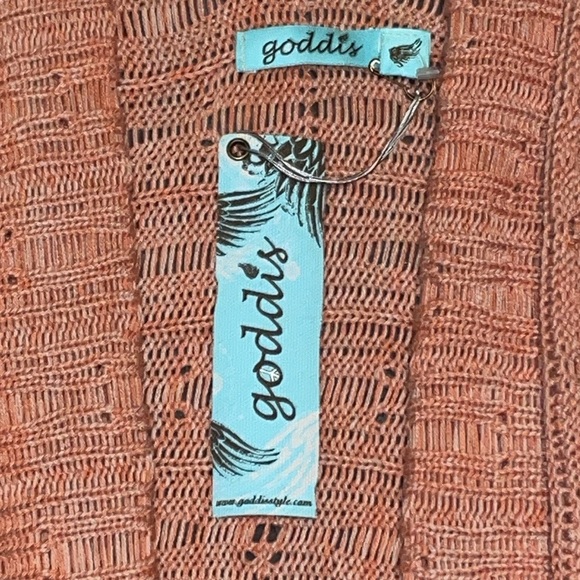 NWT Goddis Cableknit Open Front Cardigan Sweater Size M/L. Blake Terra Cotta. - Picture 6 of 9